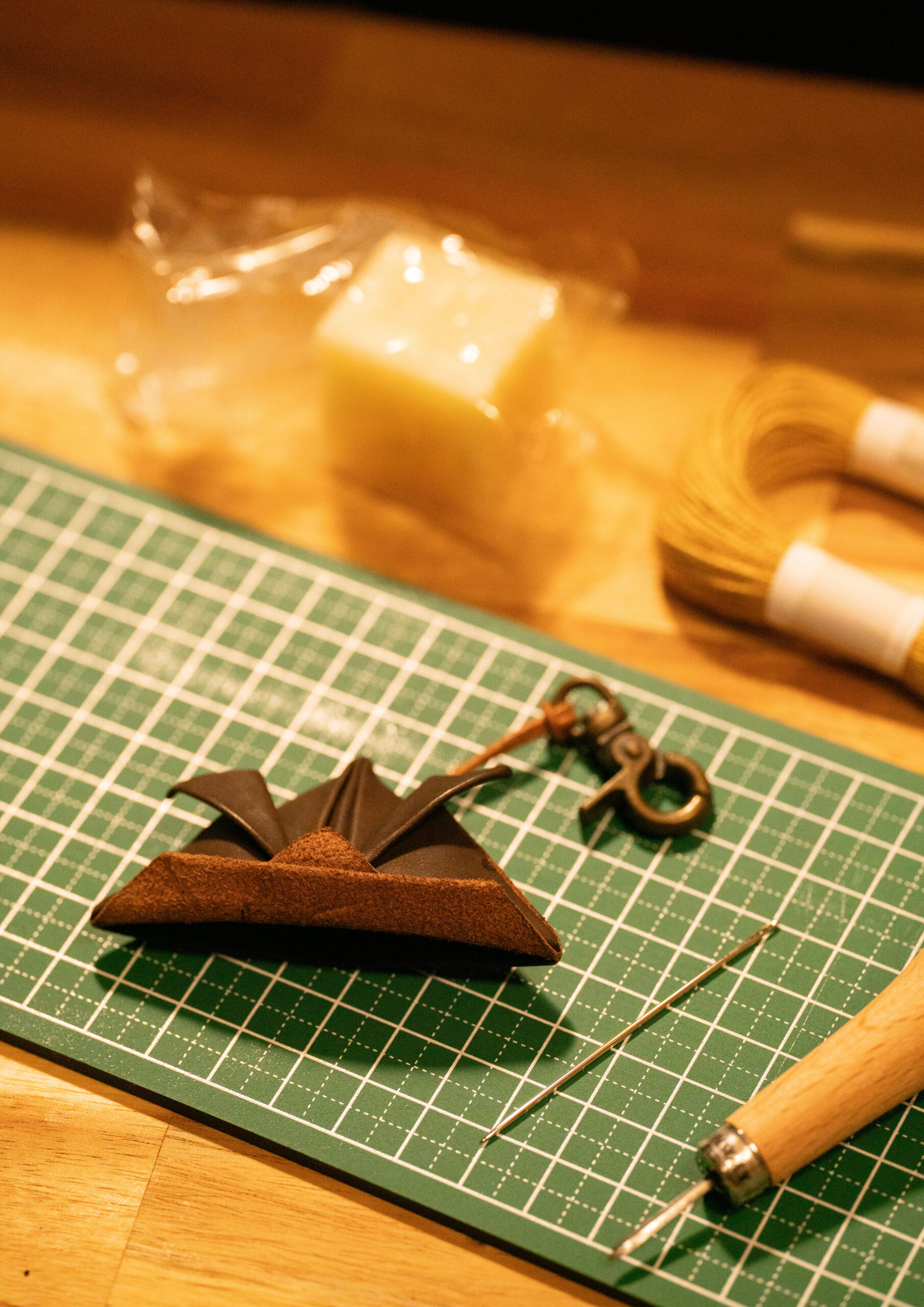 Leather works with tools
